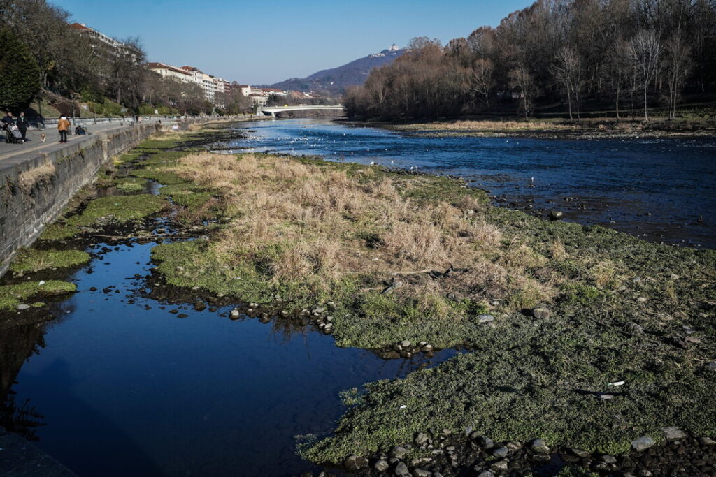 Il Fiume Po in secca